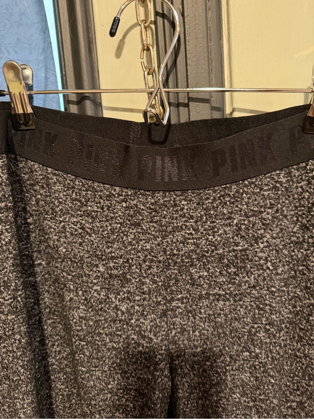 PINK Victoria's Secret Black & Gray Marled Track Joggers